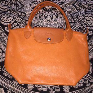 NEW Longchamp Orange Mini Bag En Cuir (Leather)